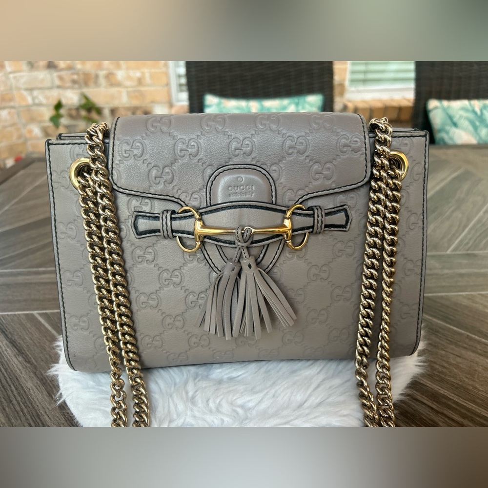 GUCCI Emily Guccissima Chain Leather Bag - Picture 4 of 16
